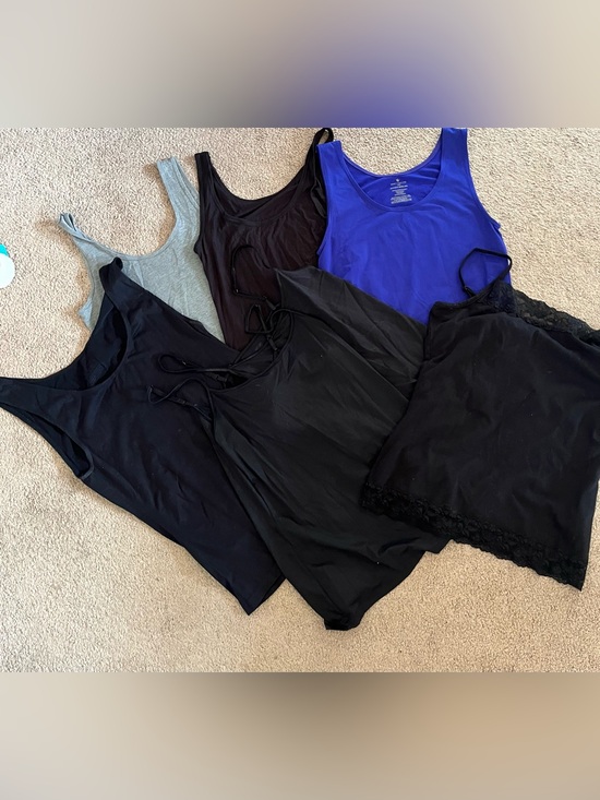 Wortington Tops - 7 Mixed Tank & Cami Pack - Black, Charcoal & Royal Blue